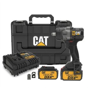 llave de impacto 18v 700 nm + 2 baterías de 4ah + 1 cargador 4a