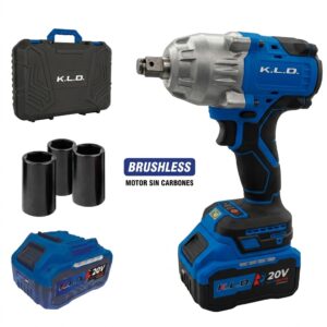 llave de impacto inalámbrica 20v 900nm + bat 4ah + carg + acc + maleta