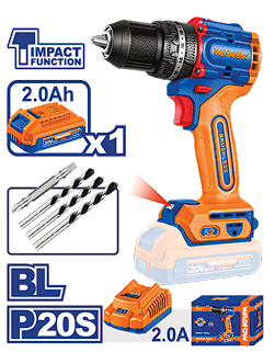 taladro de impacto inalam. brushless 20v 52 nm + carg + bat 2.0ah taladro de impacto inalam. brushless 20v 52 nm + carg + bat 2.0ah
